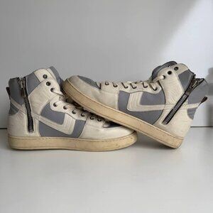 Plessume Slam High 002 High-Top Sneakers Grey White Leather Lambskin